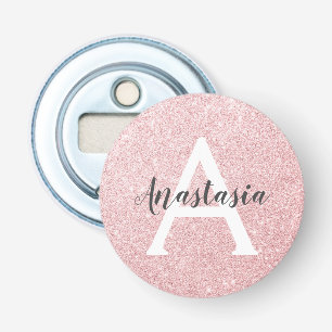 Chic & Trendy Rose Gold Glitzer Glitzern Monogram Flaschenöffner