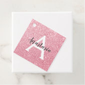 Chic & Trendy Rose Gold Glitzer Glitzern Monogram Geschenkanhänger (Beispiel)