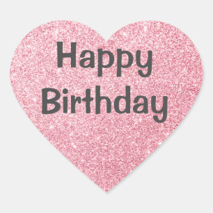 Chic & Trendy Rose Gold Glitzer Glitzern Monogram Herz-Aufkleber