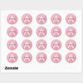 Chic & Trendy Rose Gold Glitzer Glitzern Monogram Runder Aufkleber (Blatt)