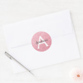Chic & Trendy Rose Gold Glitzer Glitzern Monogram Runder Aufkleber (Umschlag)