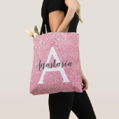 Chic & Trendy Rose Gold Glitzer Glitzern Monogram Tasche (Von Nahem)
