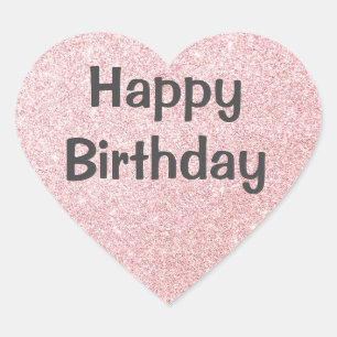 Chic & Trendy Rose Gold Glitzer Glitzern Monogramm Herz-Aufkleber