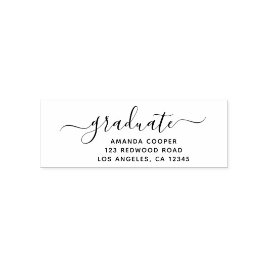 Chic Trendy Script Graduation Return Address Permastempel (Design)