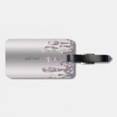 Chic Trendy, Stripe Silver Glitzer Tropfen Gepäckanhänger (Rückseite horizontal)