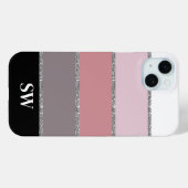 Chic Trendy Striping | MIT MONOGRAMM Case-Mate iPhone Hülle (Rückseite (Horizontal))