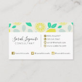 Chic & Trendy Summer Lemon Muster in Creme Visitenkarte (Rückseite)