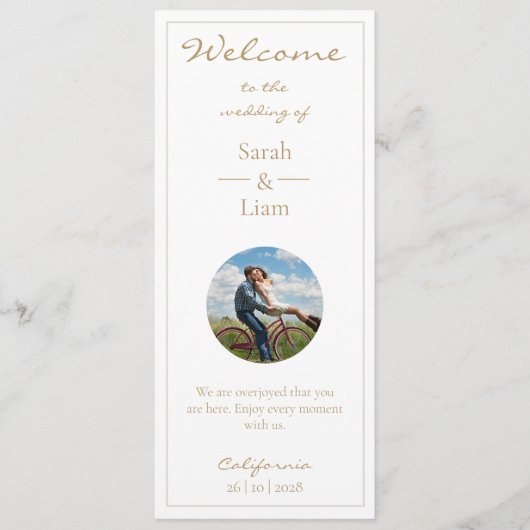 Chic & Trendy | White and Golden Wedding Program Programm (Vorderseite)