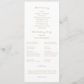 Chic & Trendy | White and Golden Wedding Program Programm (Rückseite)