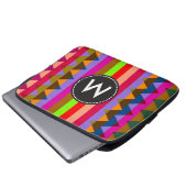Chic Trendy Zickzack Stripes Muster #3 Laptopschutzhülle (Vorne Knopf)