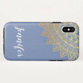 Chic Tribal Muster 2 / Blau Case-Mate iPhone Hülle (Rückseite (Horizontal))