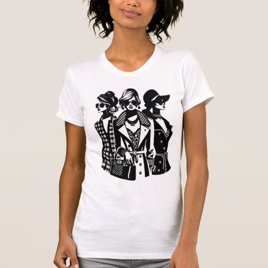 Chic Trio: Zeitlose Eleganz in Mode T-Shirt (Vorderseite)