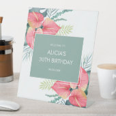 Chic Tropical Anthurium & Monstera Geburtstag Sockelschild (In Situ)