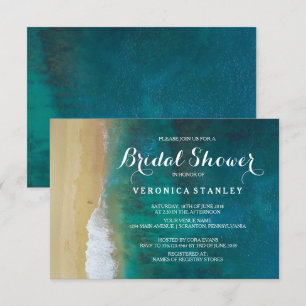 Chic Tropical Beach Destination Brautparty Card Einladung