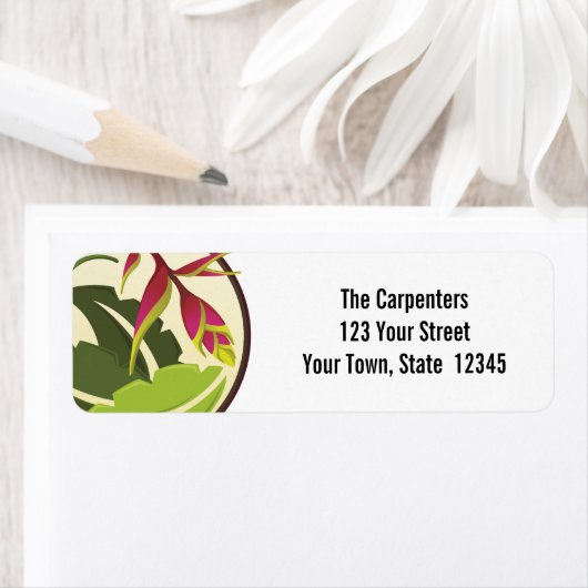 Chic Tropical Blume Floral Labels (Insitu)