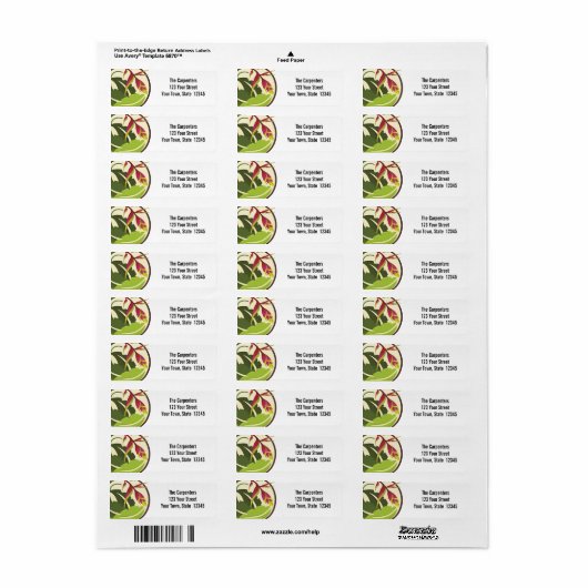 Chic Tropical Blume Floral Labels (Vorne)