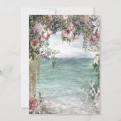 Chic Tropical Blume Ocean Wedding Einladung (Rückseite)