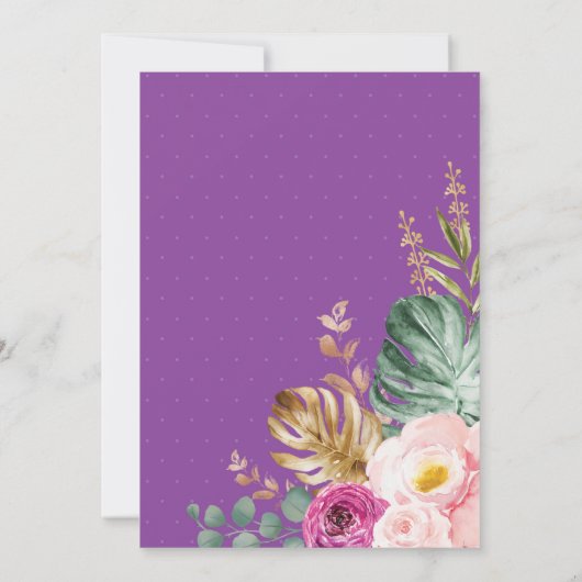 Chic Tropical Boho Jungle Wild Animals Baby Dusche Dankeskarte (Rückseite)