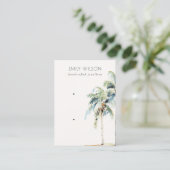 Chic Tropical Coastal Palm Tree 2 Earring Display Visitenkarte (Stehend Vorderseite)