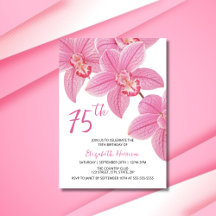 Chic Tropical Floral Pink Orchid Geburtstag