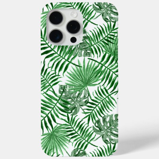 Chic Tropical Green Palm Tree Blätter Summer Art Case-Mate iPhone Hülle (Rückseite)