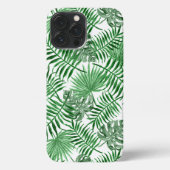 Chic Tropical Green Palm Tree Blätter Summer Art iPhone Hülle (Rückseite)