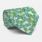 Chic Tropical Green Palm Tree Blätter Summer Art Krawatte (Gerollt)