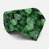 Chic Tropical Green Palm Tree Blätter Summer Art Krawatte (Gerollt)