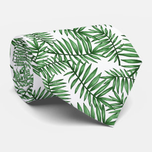Chic Tropical Green Palm Tree Blätter Summer Art Krawatte