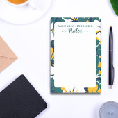 Chic Tropical Green Yellow White Floral Pattern Post-it Klebezettel