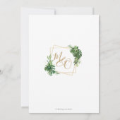 Chic Tropical Greenerity Gold Geometric Wedding Einladung (Rückseite)
