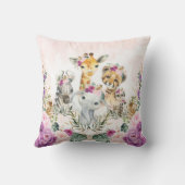 Chic Tropical Jungle Safari Wild Animals Baby Girl Kissen (Rückseite)