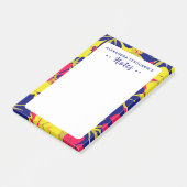 Chic Tropical Lila Pink Yellow Floral Pattern Post-it Klebezettel (angewinkelt)