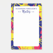 Chic Tropical Lila Pink Yellow Floral Pattern Post-it Klebezettel (Vorderseite)