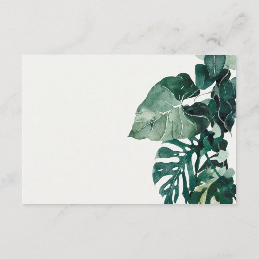 Chic Tropical Monstera Foliage Green Wedding Rsvp Begleitkarte (Rückseite)