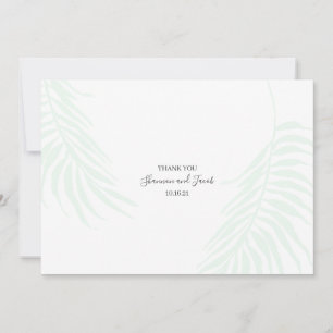 Chic Tropical Palm Tree Blätter Danke Note Card