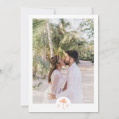 Chic Tropical Palm Tree Monogram Foto Wedding Einladung (Rückseite)