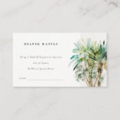 Chic Tropical Palm Trees Diaper Raffle Baby Dusche Begleitkarte (Vorderseite)