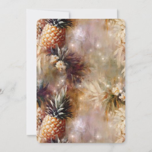 Chic Tropical Pineapples Sparkle Geburtstag Einladung (Rückseite)
