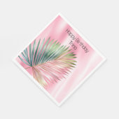 Chic Tropical Pink Green Leaf Serviette (Ecke)