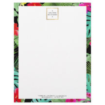 Chic Tropical Print Watercolor Designer Black