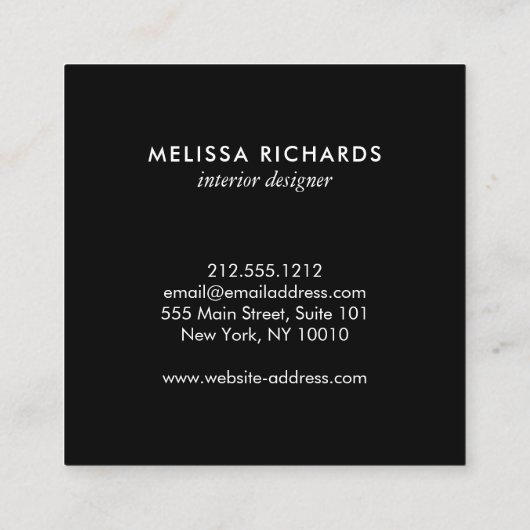 Chic Tropical Print Watercolor Designer Quadratische Visitenkarte (Rückseite)