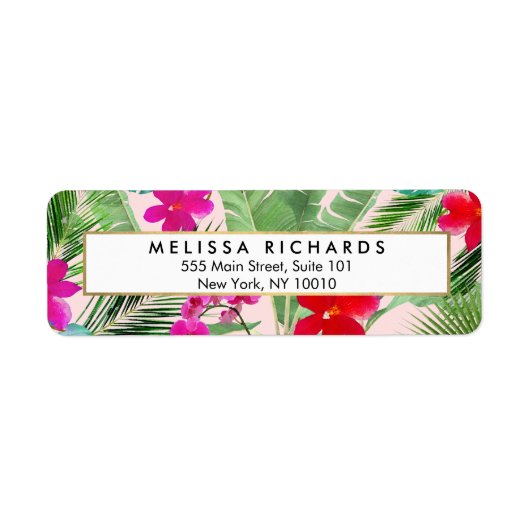 Chic Tropical Print Watercolor Designer Rosa (Vorne)
