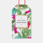 Chic Tropical Print Watercolor Geschenkanhänger (Vorderseite)