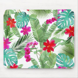 Chic Tropical Print Watercolor Mousepad