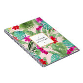 Chic Tropical Print Watercolor Pink Notizblock (Rechte Seite)