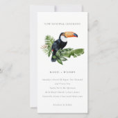 Chic Tropical Rainforest Toucan Vow Renewal Einlad Dankeskarte (Vorderseite)