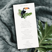 Chic Tropical Rainforest Toucan Wedelmenu Karte