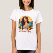 Chic Tropical Summer Vibes Woman T-Shirt (Vorderseite)