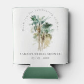 Chic Tropical Watercolor Palm Trees Brautparty Dosenkühler (Rückseite)
